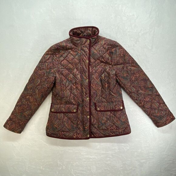 Talbots Jackets & Blazers - Talbots Jackets Womens S Petite Quilted Paisley‎ Corduroy trim art to wear boho